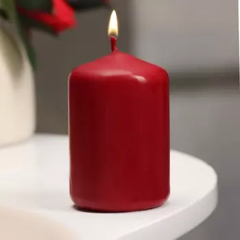 Свеча - цилиндр, 46 см, 9 ч, бордо