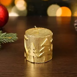 Новый год. свеча новогодняя 6,5х7, золотая