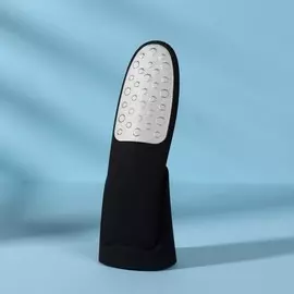 Тёрка для ног, лазерная, двусторонняя, с подставкой, прорезиненная ручка, 16,5 см, цвет чёрный