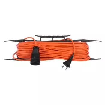 Удлинитель на рамке luazon lighting eco, 1 розетка,пвс 2х0.75, 6 а, 1300 вт, ip 20, 30м, оранжевый
