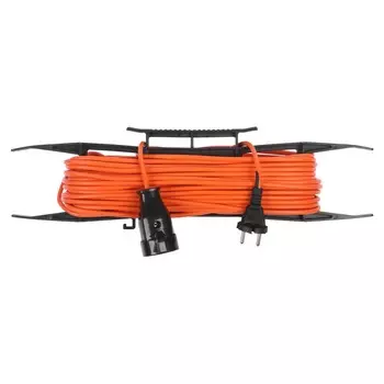 Удлинитель на рамке luazon lighting eco, 1 розетка,пвс 2х0.75, 6 а, 1300 вт, ip 20, 20м, оранжевый