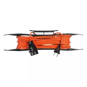 Удлинитель на рамке luazon lighting eco, 1 розетка,пвс 2х0.75, 6 а, 1300 вт, ip 20, 10м, оранжевый