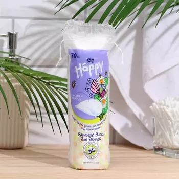 Ватные диски bella baby happy с экстрактом ромашки, подорожника и д-пантенолом по 70шт
