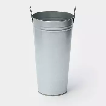 Вазон оцинкованный с ручками, 9 л, d=21 см, h=40 см, гост