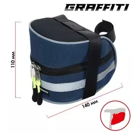 Велосумка под седло graffiti-мастер, средняя, цвет средняя, цвет синий