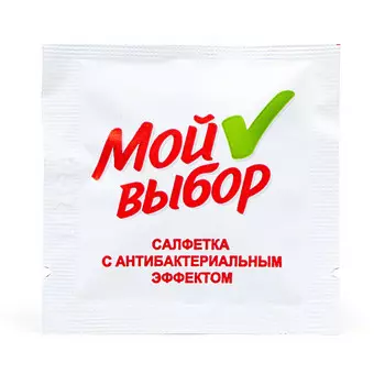 Влажная салфетка мой выбор антибактериальная, в индивидуальной упаковке, 100 шт.
