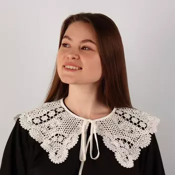 Воротник кружевной, 46 44 см, цвет белый