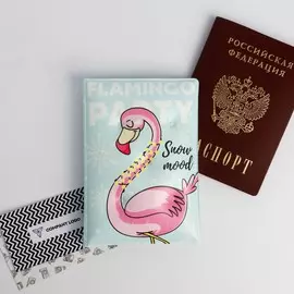 Обложка на паспорт, антистресс, flamingo party