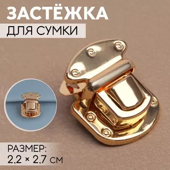 Застежка для сумки, 2,2 2,7 см, цвет золотой