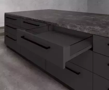 AXIS PRO L-400 мм, низкий H-86 мм, со стеклянными боковинами, антрацит