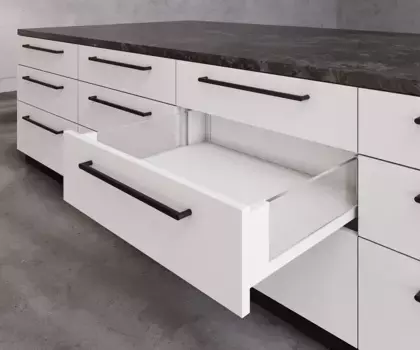 AXIS PRO L-500 мм, средний H-120 мм, со стеклянными боковинами, белый