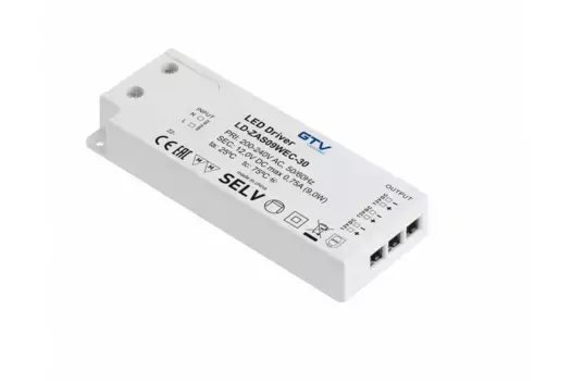 Блок питания для светодиодов SLIM EASY CLICK 220/12V 9W IP20, с mini amp и проводом 1,5м