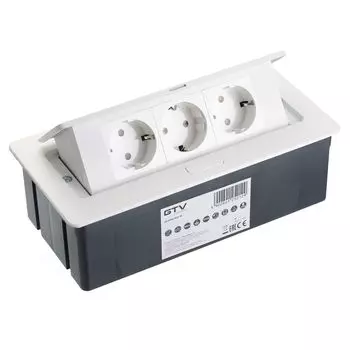 Блок розеток настольный SOFT 3 розетки AE-PBSC3GS-10 (Schuko), белый, с проводом 1,5 метра