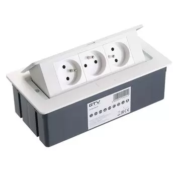 Блок розеток настольный SOFT 3 розетки AE-PBSC3GU-10 (French), белый, с проводом 1,5 метра