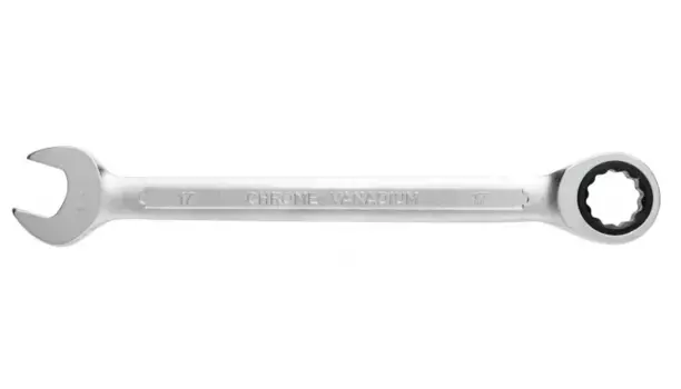 Ключ комбинированный с трещоткой, сталь CrV, 15мм, 72Т