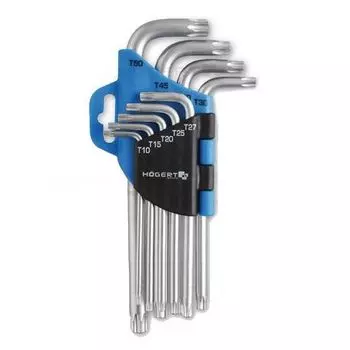 Ключи шестигранные TORX, 9шт, сталь CrV