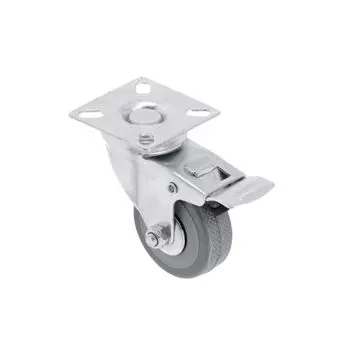 Колесо мебельное GREYROLL, d-50мм, серое, со стопором