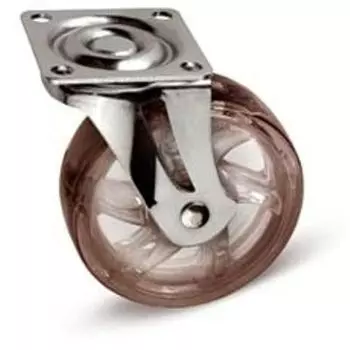 Колесо мебельное КМ-В075-30 коричневое d-75, нагрузка 40кг