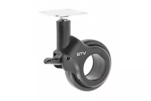 Колесо мебельное STRADA, d-60мм, черное, со стопором