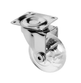 Колесо поворотное D-75мм прозрачное на площадке Brazylia, нагрузка 64кг