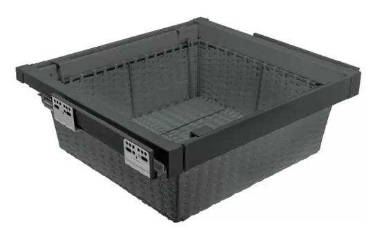 Корзина для белья ротанг WG-KOSZR70-60, в модуль 700 мм, графит, с доводчиком, полного выдвижения