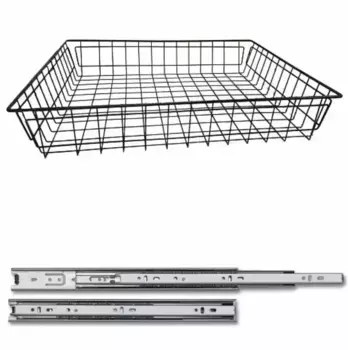 Корзина выдвижная 50II (455х485х100), в модуль 500 мм, на шариковых направляющих H35, антрацит