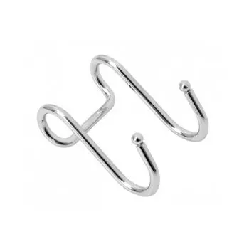 Крючок для рейлинга двойной , хром (с шариками)