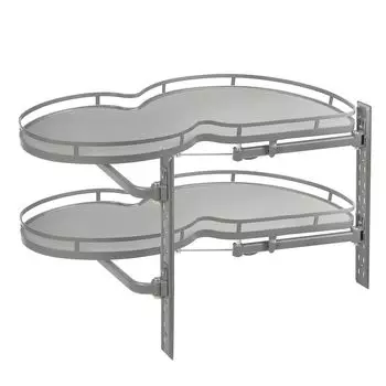 Механизм выкатной для кухни с доводчиком, 900 мм, антрацит, правый (плоский прут, антрацит)