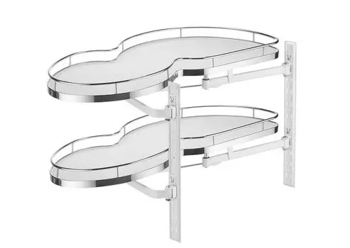 Механизм выкатной для кухни MVM-900R в модуль 900 мм, с доводчиком, белый, правый (круглый прут, хром)