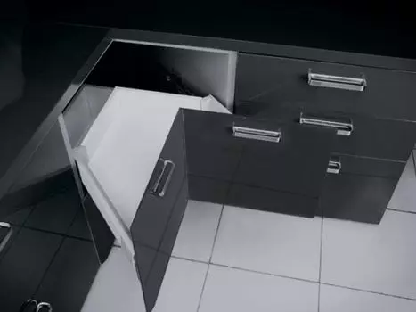 Модерн Бокс для угловых кухонных шкафов L-600 мм, низкий H-83 мм, серый