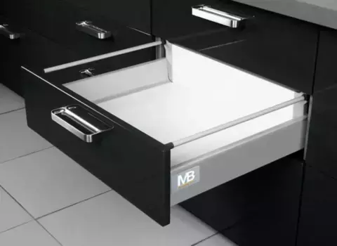 Модерн Бокс L-400 мм, средний, H-135 мм, серый (1 рейлинг)