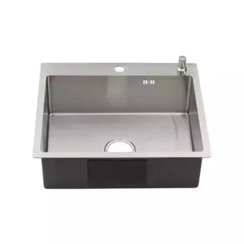 Мойка MELANA, нержавеющая сталь, ProfLine R6050H, (600*500*200), сатин, дозатор для жидкого мыла