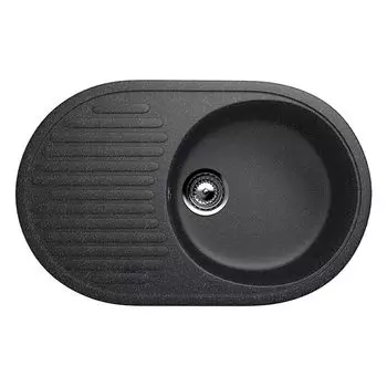 Мойка Ulgran, мрамор, U-107-308, (720*455*180 мм), черный, сифон и сливная арматура