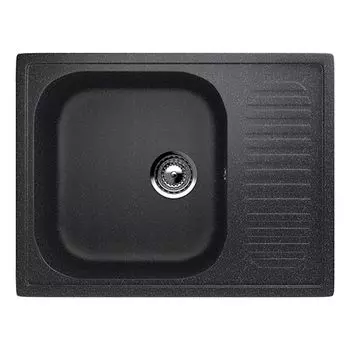 Мойка Ulgran, мрамор, U-202-308, (640*490*190 мм), черный, сифон и сливная арматура