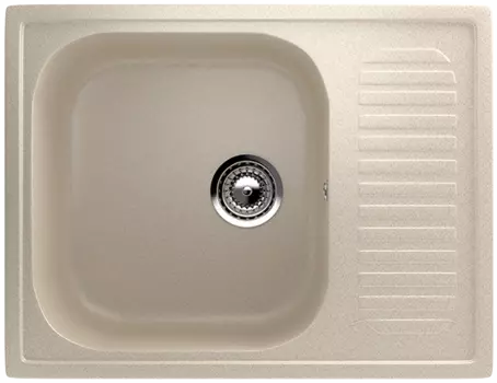 Мойка Ulgran, мрамор, U-202-328, (640*490*190 мм), бежевый, сифон и сливная арматура