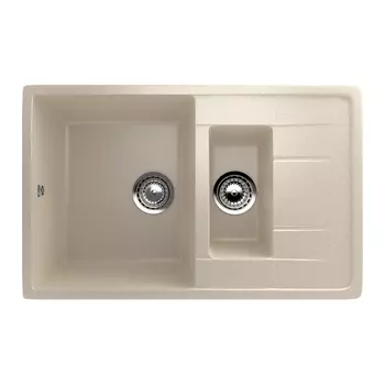 Мойка Ulgran, мрамор, U-205-328, (770*495*195 мм), бежевый, сифон и сливная арматура