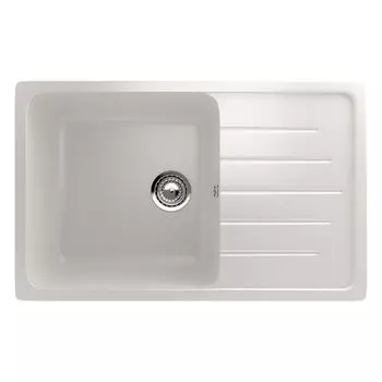 Мойка Ulgran, мрамор, U-400-331, (750*495*200 мм), белый, сифон и сливная арматура