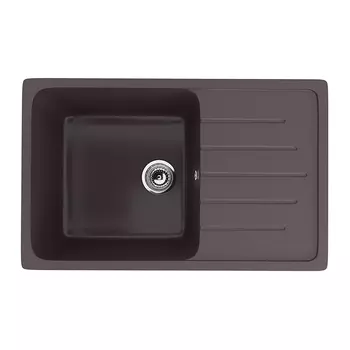 Мойка Ulgran, мрамор, U-400-345, (750*495*200 мм), шоколад, сифон и сливная арматура