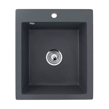 Мойка Ulgran, мрамор, U-404-343, (495*420*190 мм), антрацит, сифон и сливная арматура