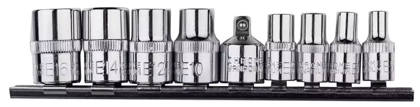 Набор сменных головок 1/4", TORX 9 шт, сталь CrV