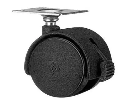 Опора колесная с площадкой (D50мм) со стопором