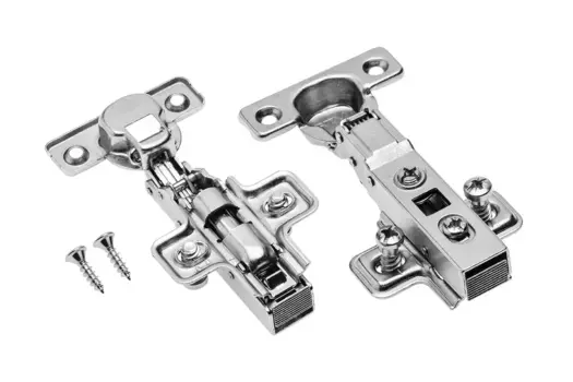 Петля GTV CIHC 08 mini полунакладная самозакрывающаяся с ответной планкой H-0 и еврошурупом