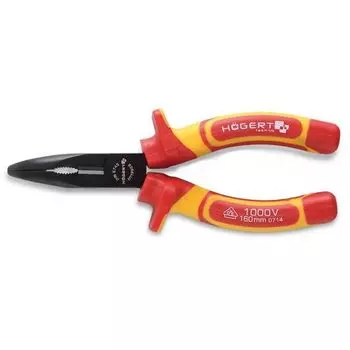 Плоскогубцы диэлектрические с полукруглыми изогнутыми губками изолированные 160мм, 1000V