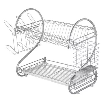 Посудосушитель настольный двухуровневый 420*235*400, с поддоном, хром