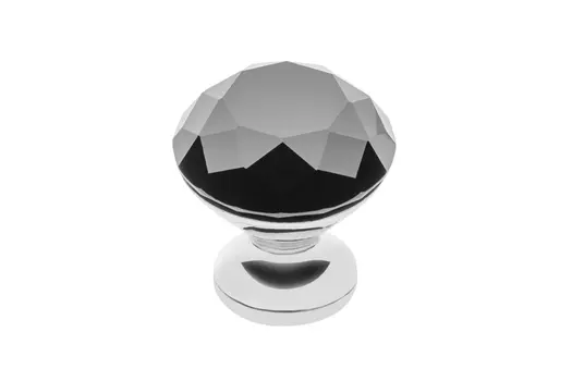 Ручка-кнопка GZ-CRPB30-A1 хром, черный кристалл