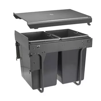 Сегрегатор для модуля 400 мм (2х20L) антрацит, с креплением фасада, с доводчиком