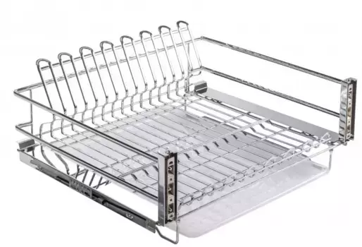 Сушилка выкатная для посуды в нижнюю базу GTV MOVIX PRO, 700 мм с креплением фасада, с поддоном, без направляющих, хром