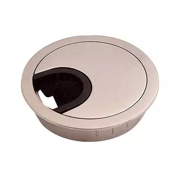 Заглушка кабель-канала металлическая D-80 мм сатин