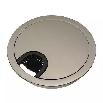 Заглушка кабель-канала металлическая D-80 мм инокс