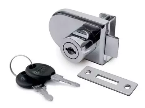 Замок мебельный №408 для стекла, хром